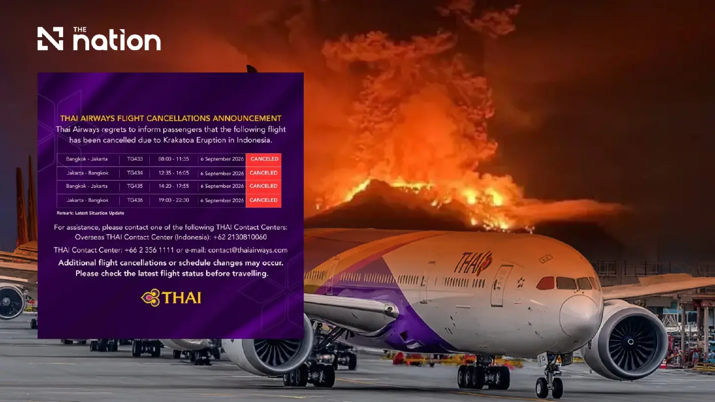 Thai Airways Batalkan Penerbangan ke Jakarta Imbas Erupsi Anak Krakatau